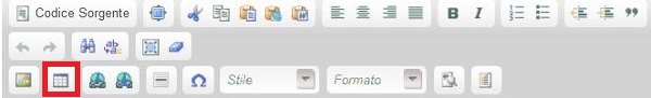 tabella con l'editor